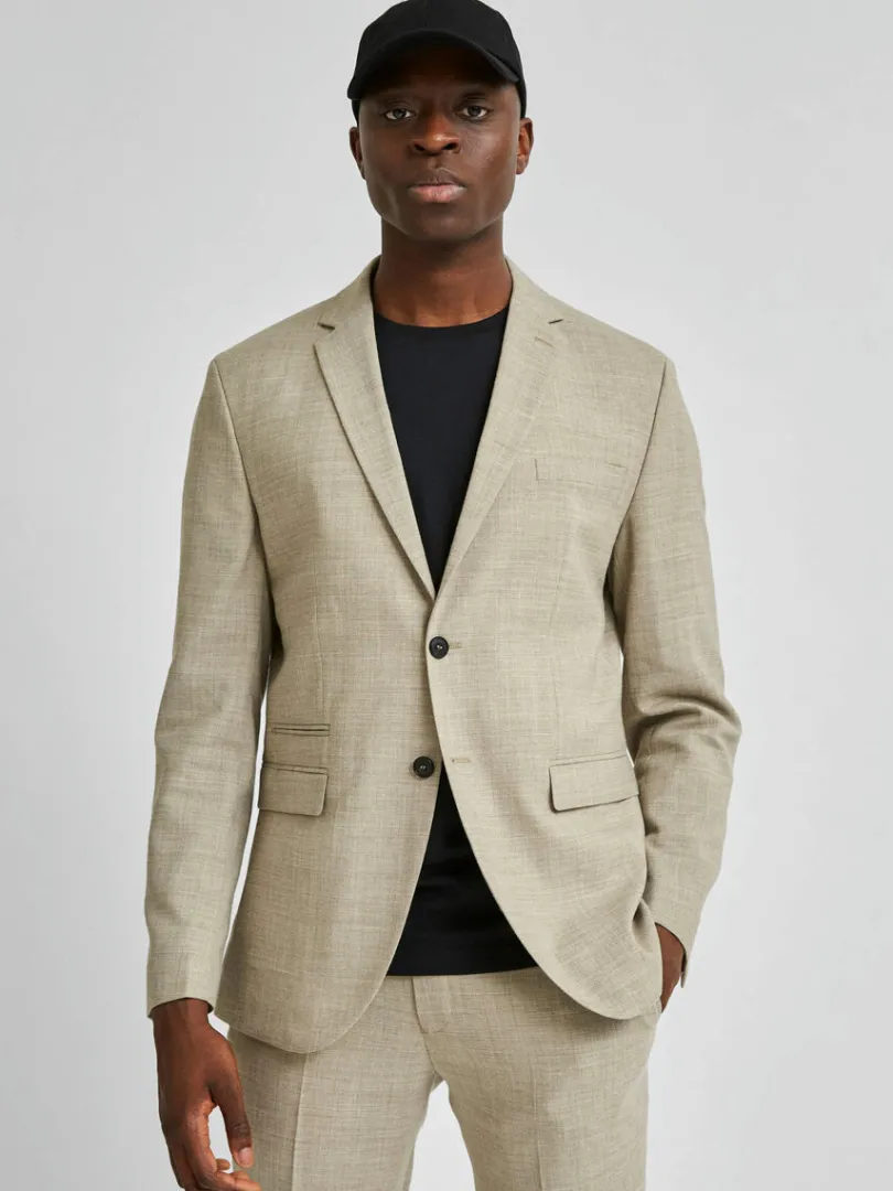 let_enkeltradet_blazer_2.webp Jakkesæt & Blazers>SELECTED LET ENKELTRADET BLAZER Beige