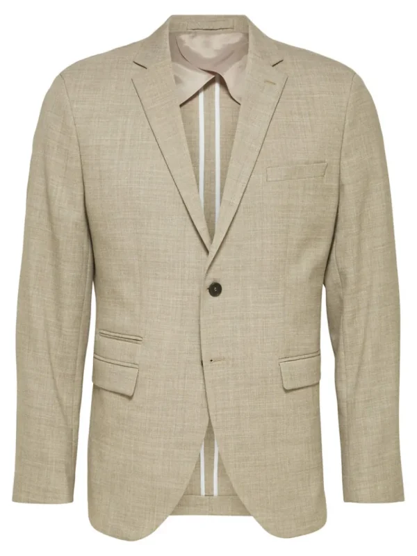 Jakkesæt & Blazers>SELECTED LET ENKELTRADET BLAZER Beige