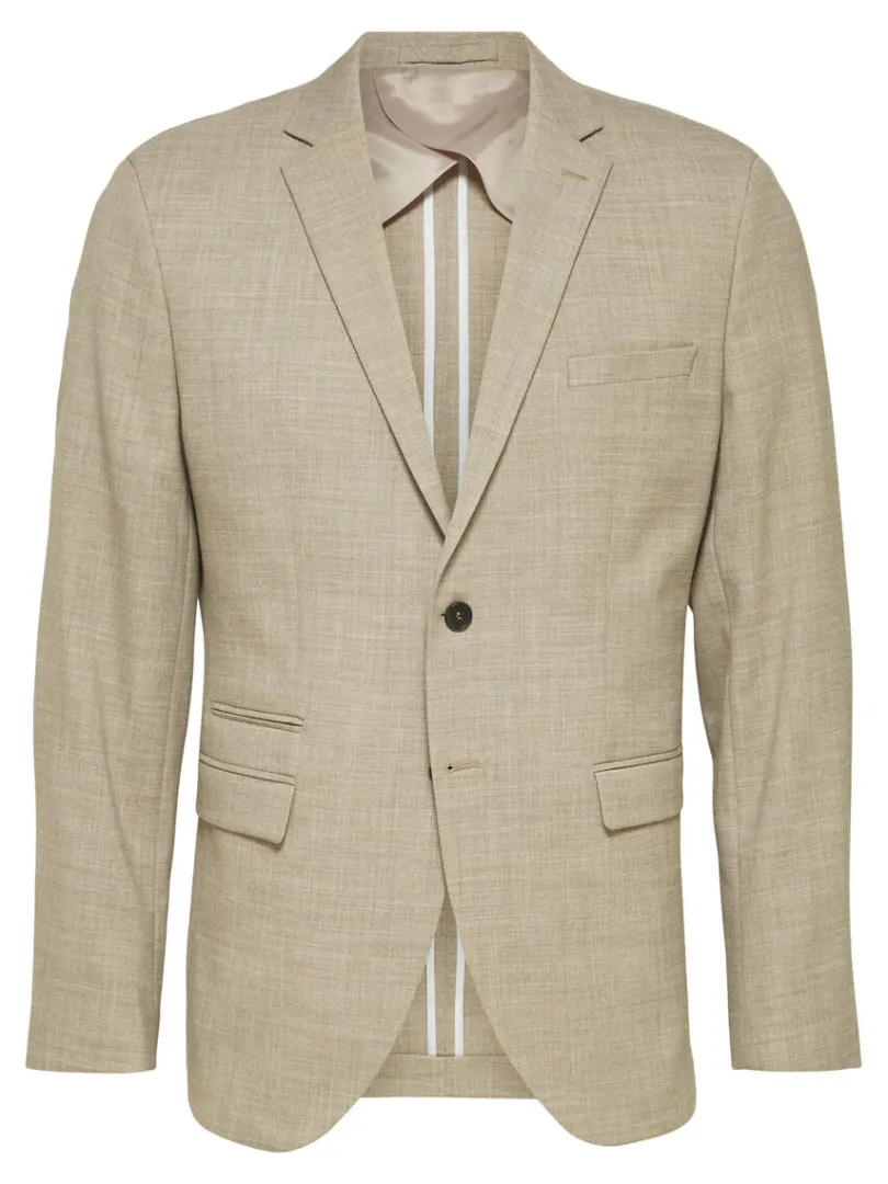 let_enkeltradet_blazer_3.webp Jakkesæt & Blazers>SELECTED LET ENKELTRADET BLAZER Beige
