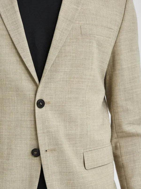 Jakkesæt & Blazers>SELECTED LET ENKELTRADET BLAZER Beige