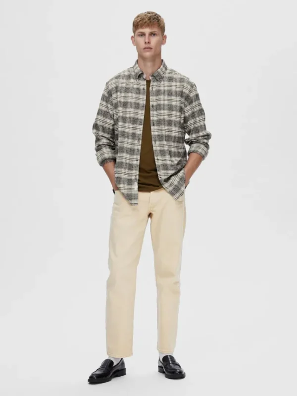 Jeans>SELECTED 196 LET VASK STRAIGHT FIT JEANS Beige