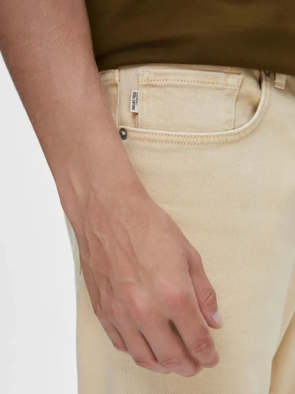 Jeans>SELECTED 196 LET VASK STRAIGHT FIT JEANS Beige