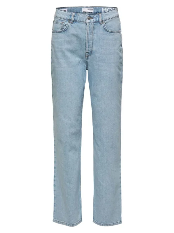 Jeans>SELECTED LIGHT WASH HØJTALJEDE JEANS Blue