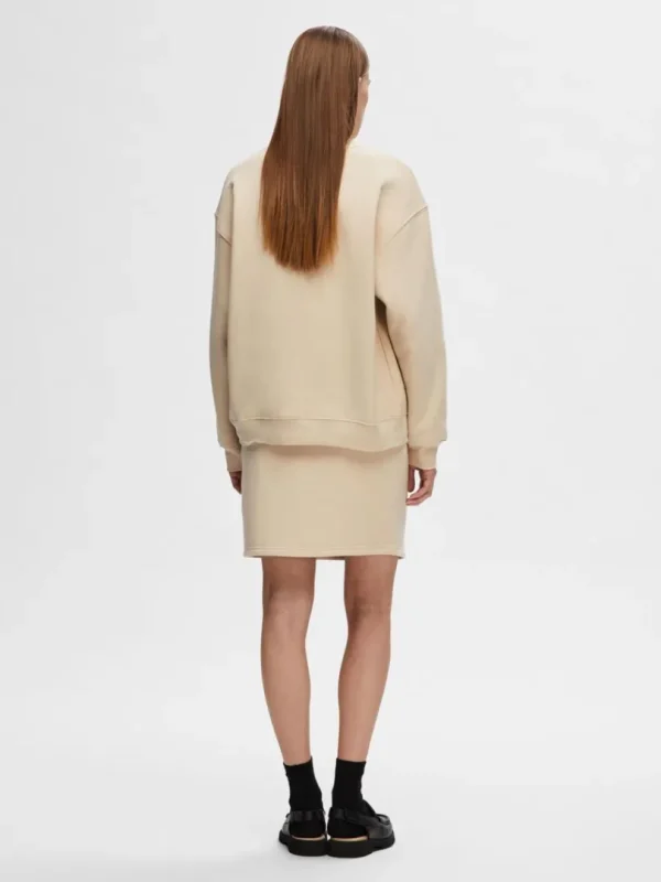 Hættetrøjer & Sweatshirts>SELECTED LOGO-BRODERET SWEATSHIRT Beige