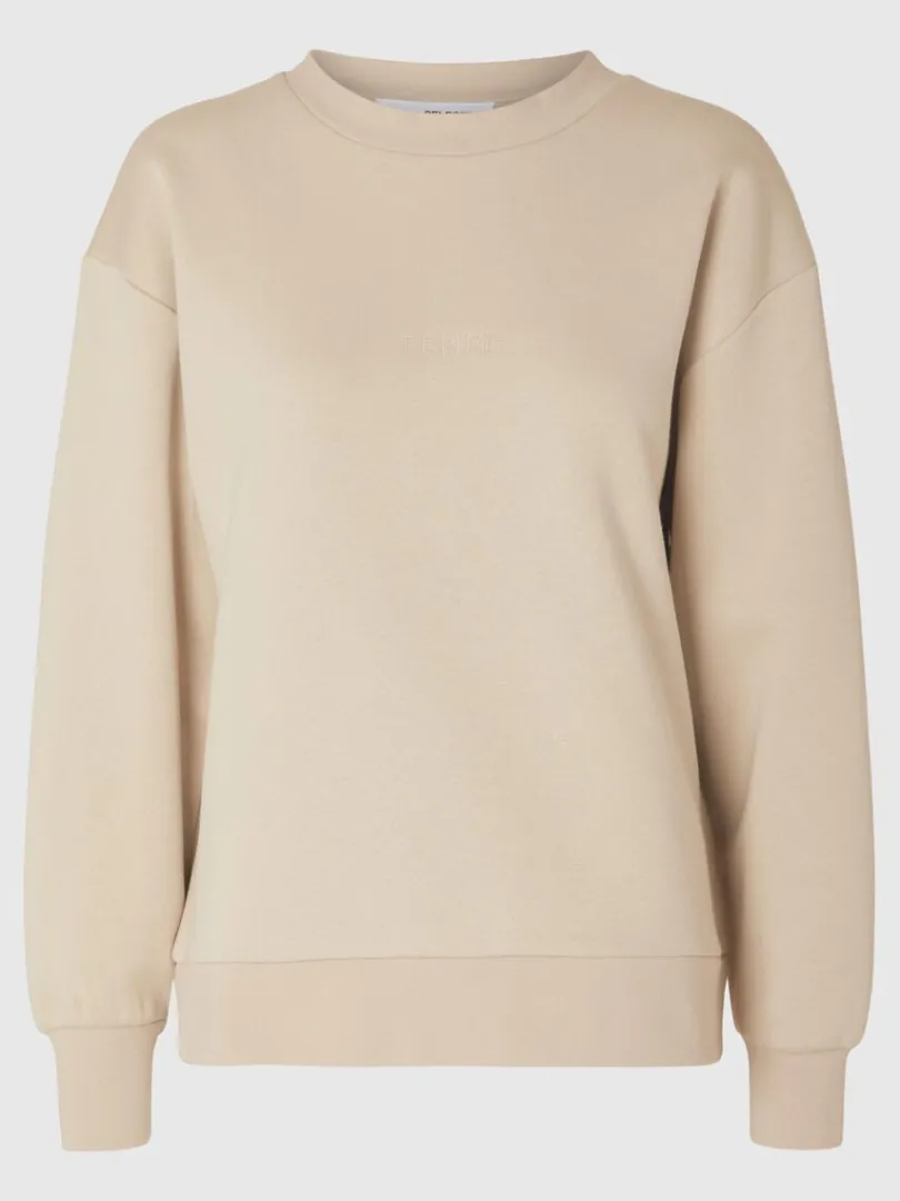 logobroderet_sweatshirt_5.webp Hættetrøjer & Sweatshirts>SELECTED LOGO-BRODERET SWEATSHIRT Beige