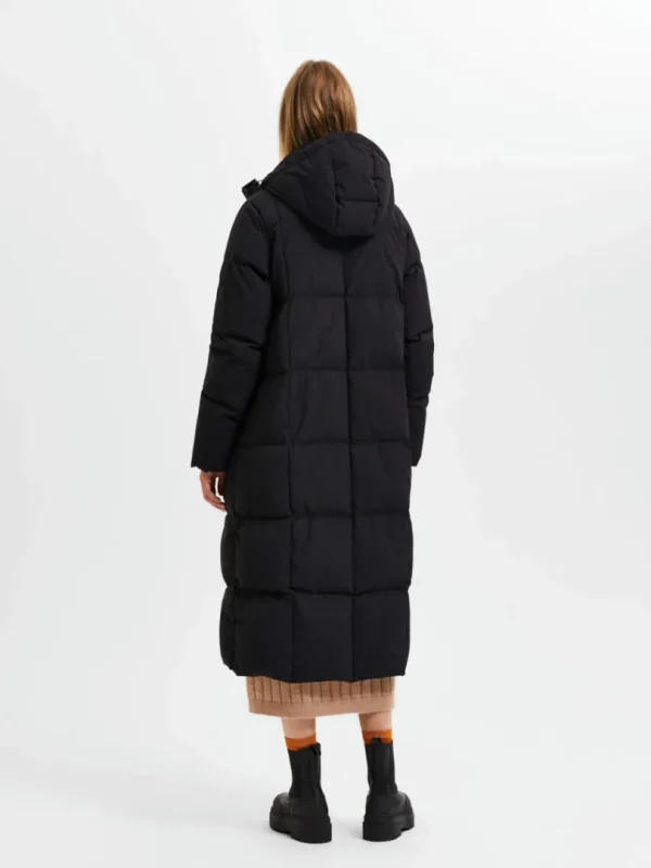 Overtøj>SELECTED LONGLINE RE:DOWN® PUFFERJAKKE Black