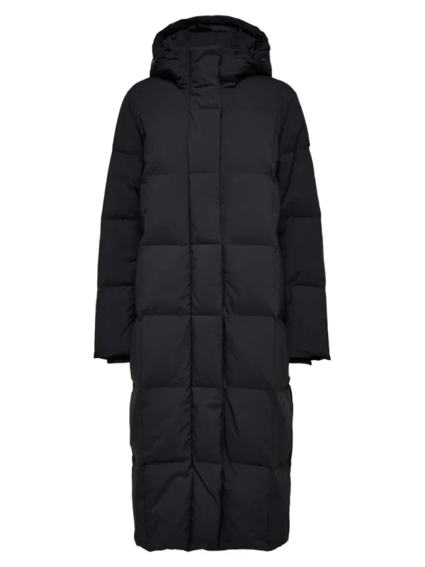Overtøj>SELECTED LONGLINE RE:DOWN® PUFFERJAKKE Black