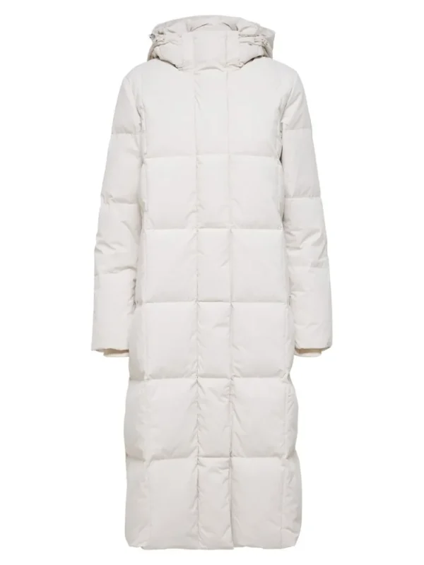Overtøj>SELECTED LONGLINE RE:DOWN® PUFFERJAKKE Beige
