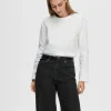 T-shirts>SELECTED LONG-SLEEVED BOXY T-SHIRT White