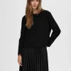 T-shirts>SELECTED LONG-SLEEVED BOXY T-SHIRT Black