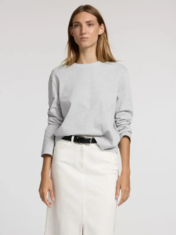 T-shirts>SELECTED LONG-SLEEVED BOXY T-SHIRT Grey