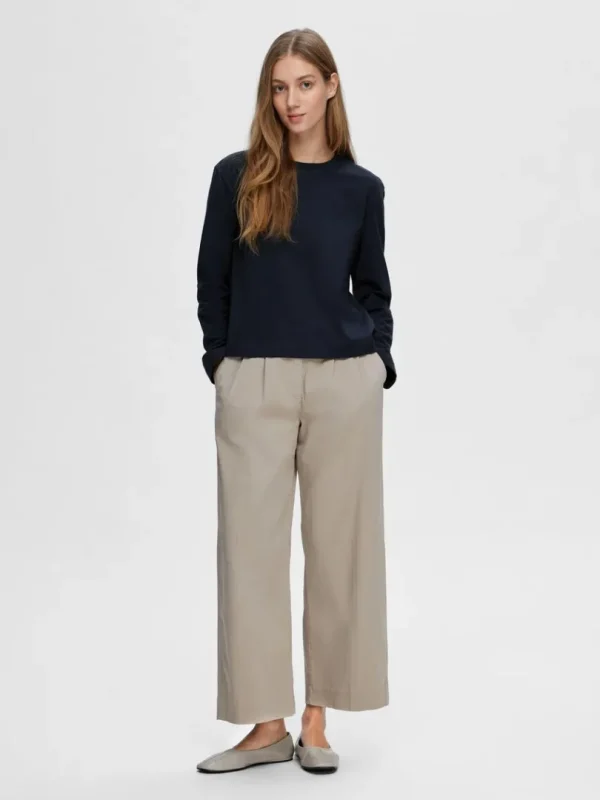 T-shirts>SELECTED LONG-SLEEVED BOXY T-SHIRT Blue