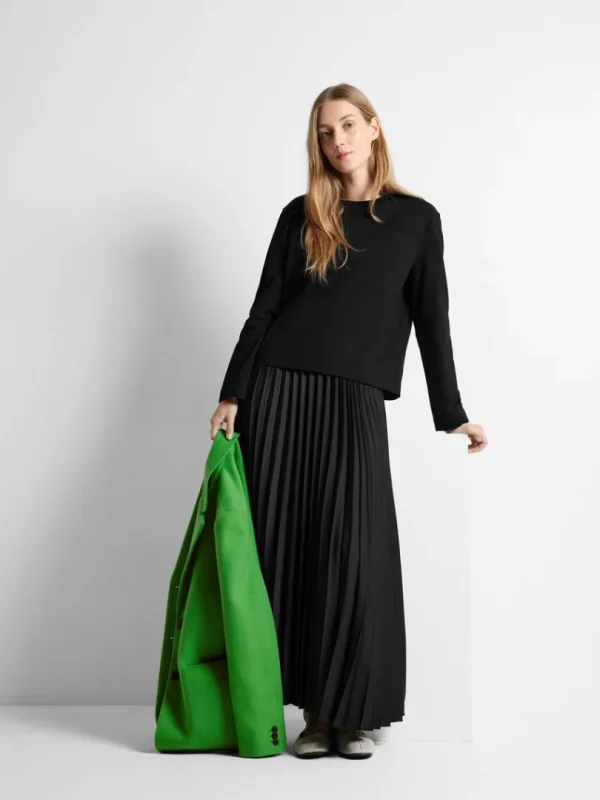 T-shirts>SELECTED LONG-SLEEVED BOXY T-SHIRT Black