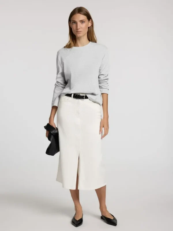 T-shirts>SELECTED LONG-SLEEVED BOXY T-SHIRT Grey