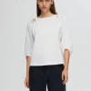 Toppe Og Bluser>SELECTED LOOSE BLUSE MED 3/4-ÆRMER White