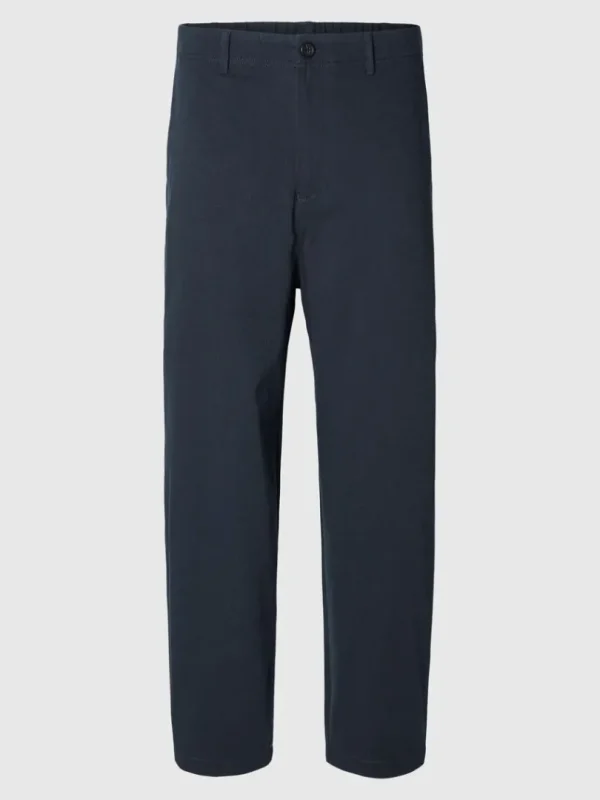 Bukser>SELECTED LOOSE BUKSER MED BARREL-FIT Blue