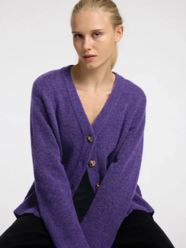 Strik>SELECTED LOOSE FIT CARDIGAN Purple