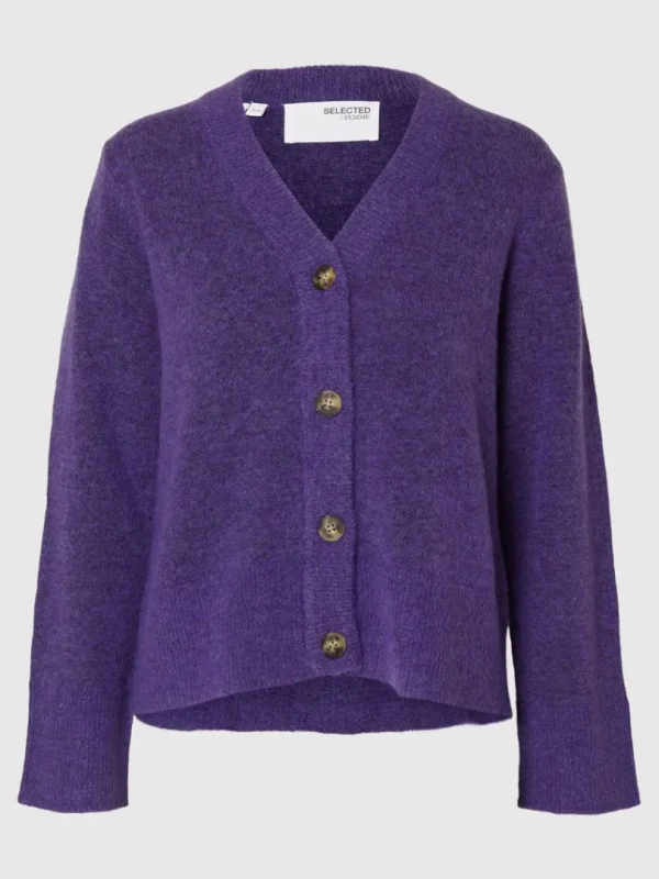 Strik>SELECTED LOOSE FIT CARDIGAN Purple