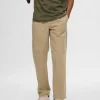Bukser>SELECTED 220 LOOSE FIT CHINOS Beige