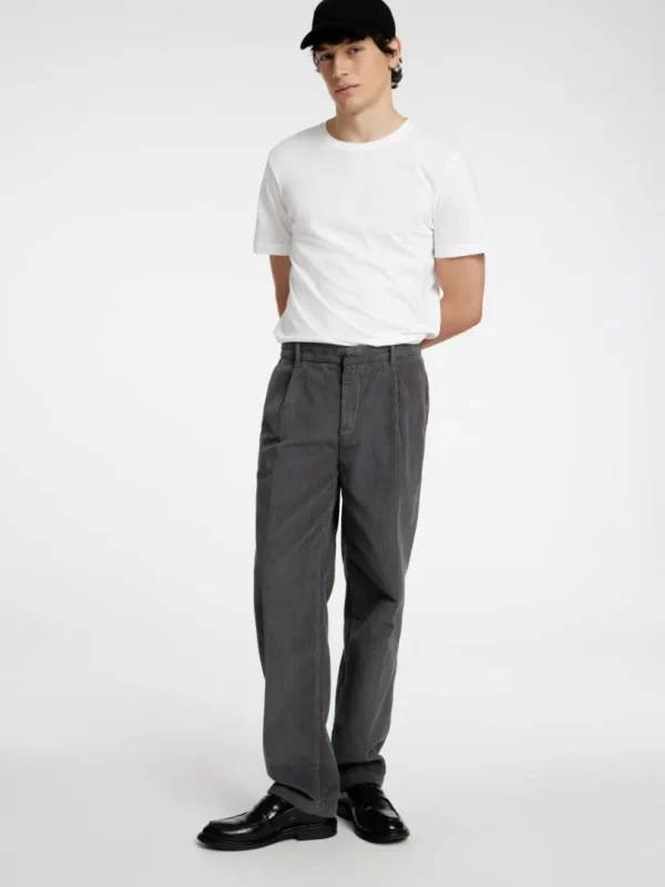 Bukser>SELECTED 220 LOOSE FIT FLØJLSBUKSER Grey