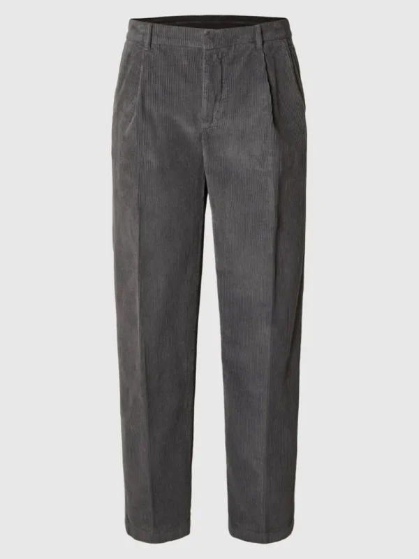 Bukser>SELECTED 220 LOOSE FIT FLØJLSBUKSER Grey