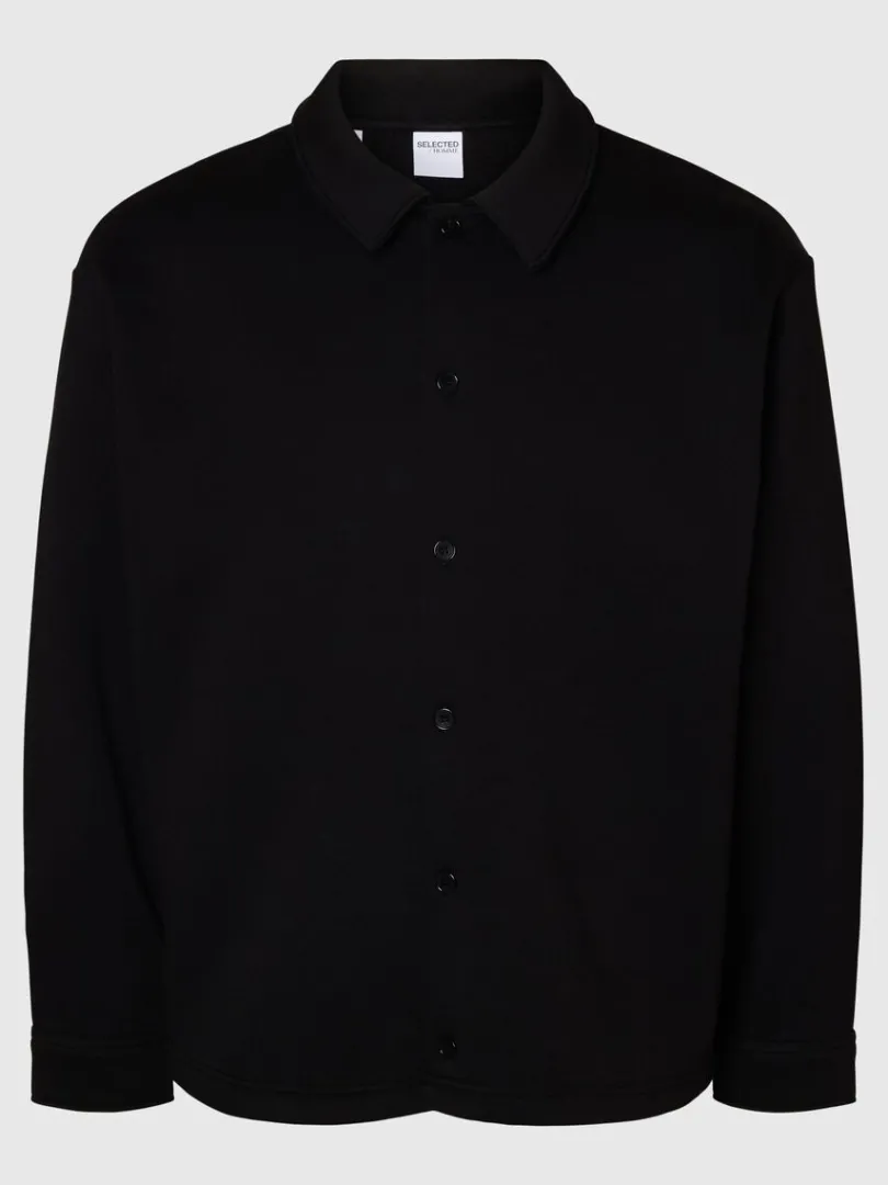 loose_fit_jakke_4.webp Skjorter>SELECTED LOOSE FIT JAKKE Black