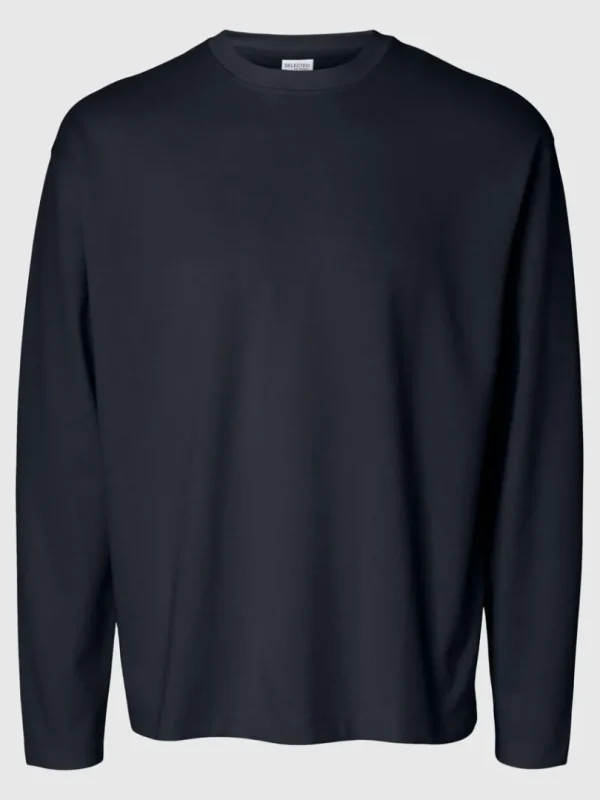 T-shirts>SELECTED LOOSE FIT LANGÆRMET T-SHIRT Blue