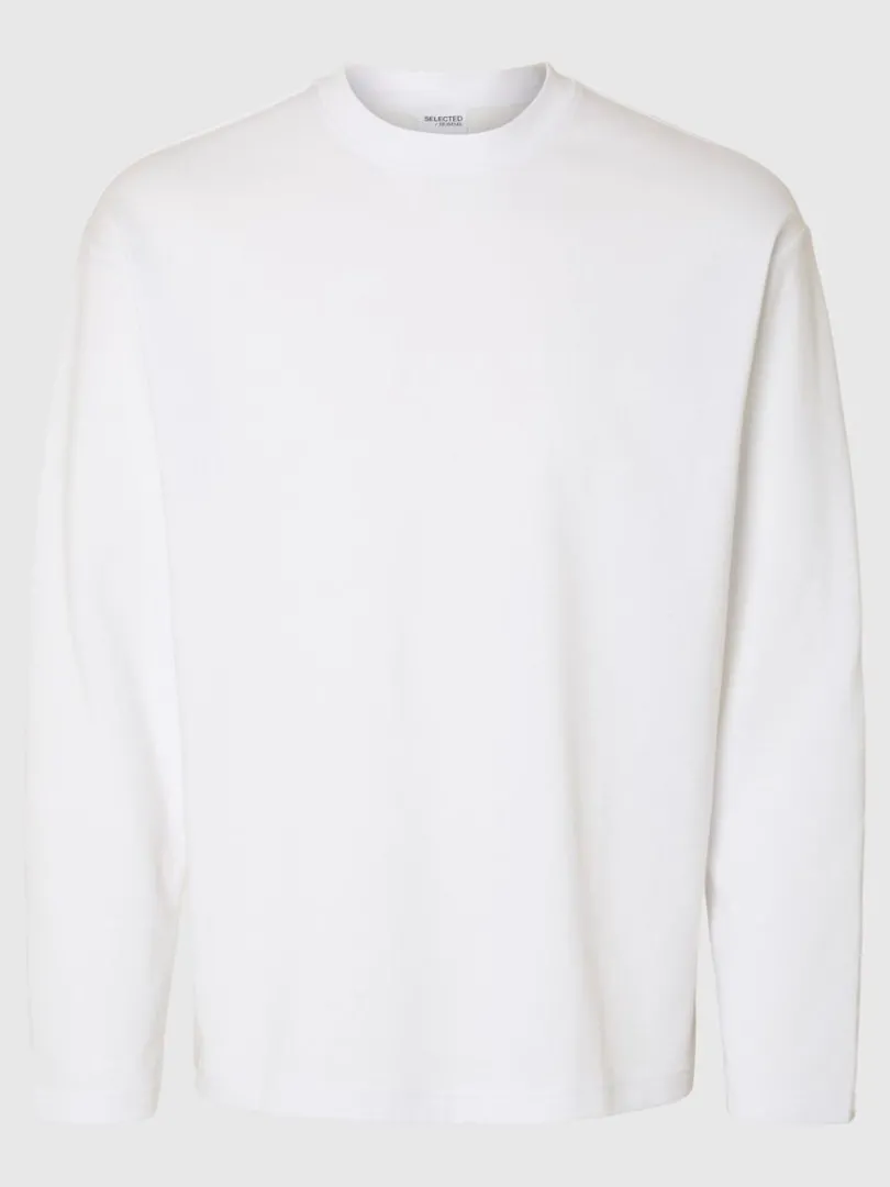 loose_fit_langrmet_tshirt_0-3.webp T-shirts>SELECTED LOOSE FIT LANGÆRMET T-SHIRT White