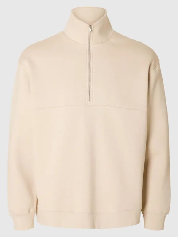 Hættetrøjer & Sweatshirts>SELECTED LOOSE FIT MED LYNLÅS SWEATSHIRT Beige