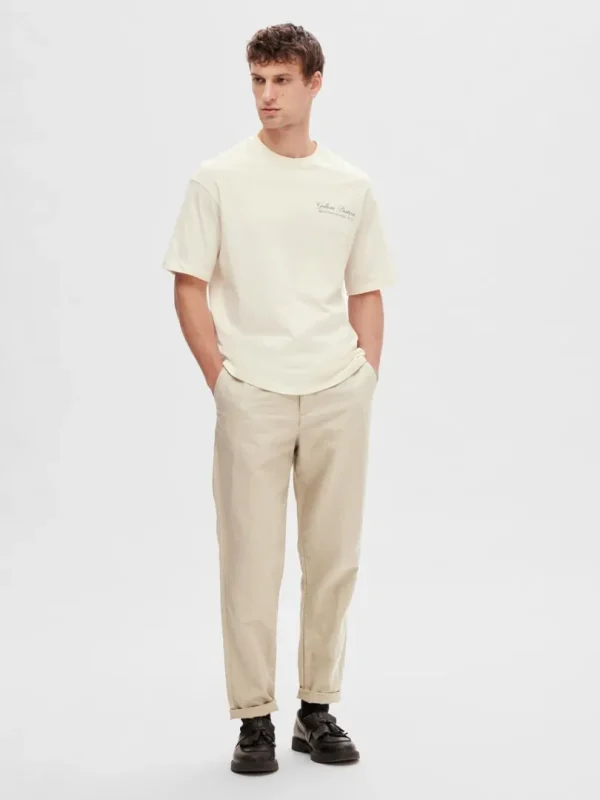 T-shirts>SELECTED LOOSE FIT MED PRINT BAGPÅ T-SHIRT White