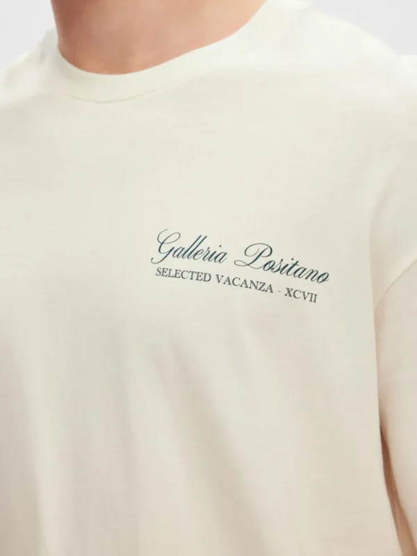 T-shirts>SELECTED LOOSE FIT MED PRINT BAGPÅ T-SHIRT White