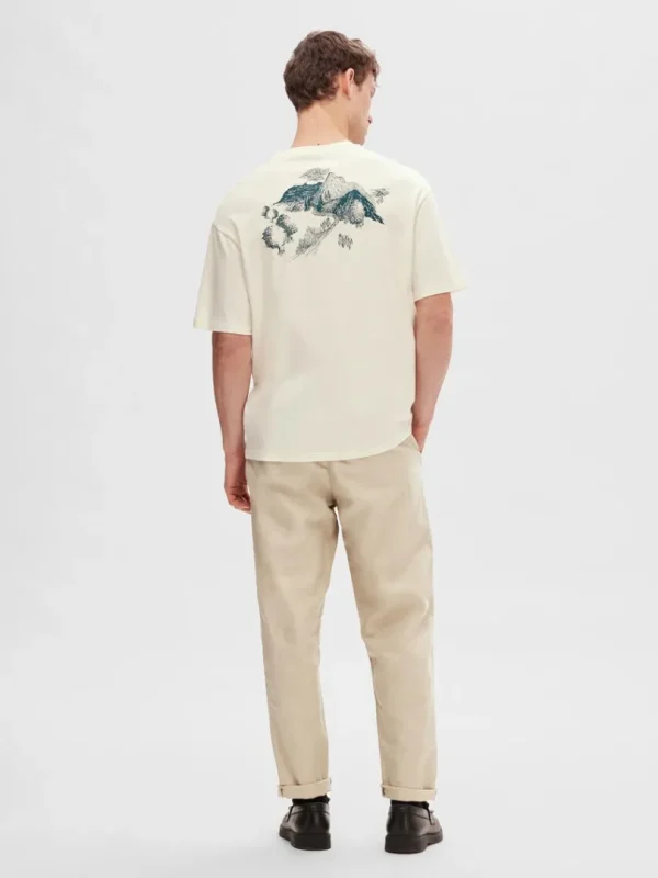 T-shirts>SELECTED LOOSE FIT MED PRINT BAGPÅ T-SHIRT White