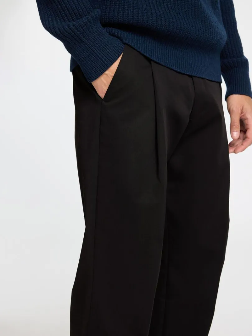 loose_fit_plisseret_bukse_3-1.webp Bukser | Jakkesæt & Blazers>SELECTED LOOSE FIT PLISSERET BUKSER Black