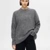 Strik>SELECTED LOOSE FIT STRIKTRØJE Grey