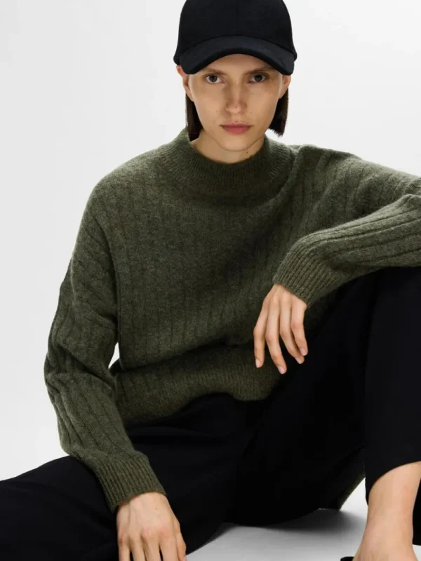 Strik>SELECTED LOOSE FIT STRIKTRØJE Green