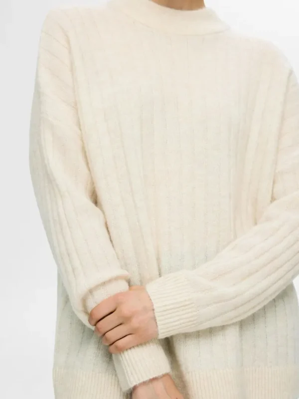 Strik>SELECTED LOOSE FIT STRIKTRØJE Beige