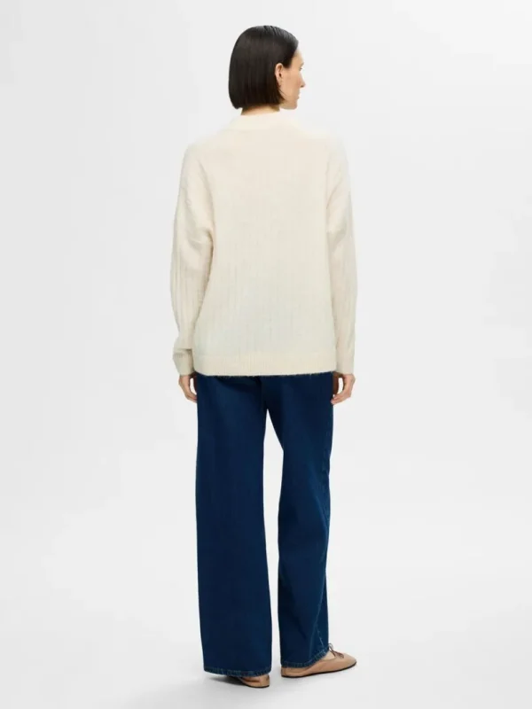 Strik>SELECTED LOOSE FIT STRIKTRØJE Beige