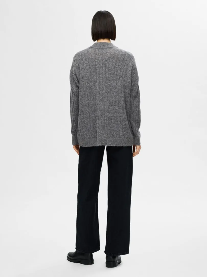 loose_fit_striktrje_4.webp Strik>SELECTED LOOSE FIT STRIKTRØJE Grey