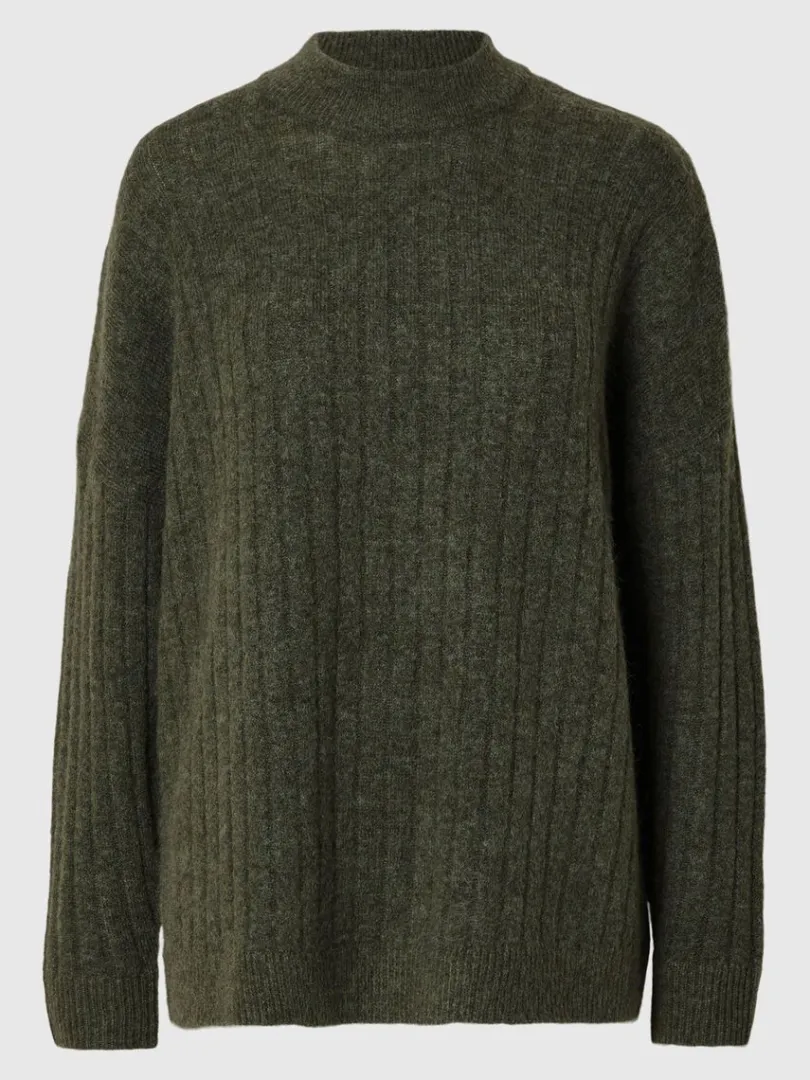loose_fit_striktrje_5-2.webp Strik>SELECTED LOOSE FIT STRIKTRØJE Green