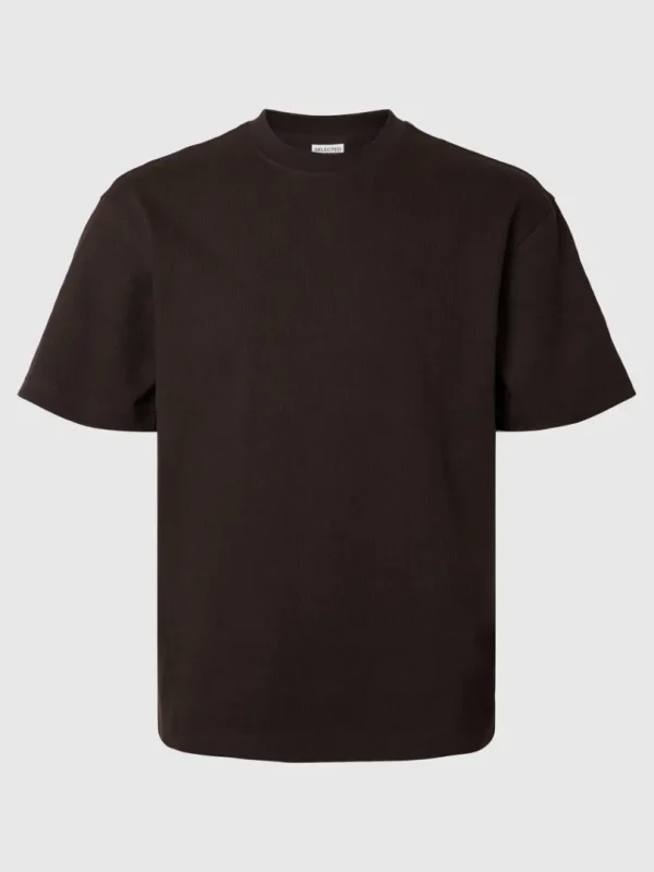 T-shirts>SELECTED LOOSE FIT T-SHIRT Brown