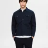 Overtøj | Skjorter>SELECTED LØS BOMULD OVERSHIRT Blue