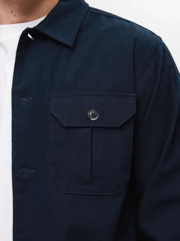 Overtøj | Skjorter>SELECTED LØS BOMULD OVERSHIRT Blue