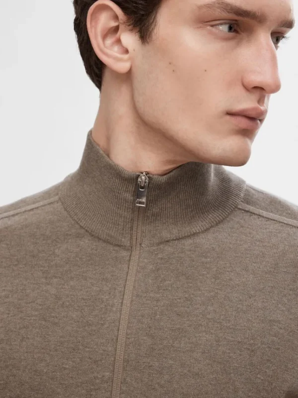 Strik>SELECTED LYNLÅS CARDIGAN Brown