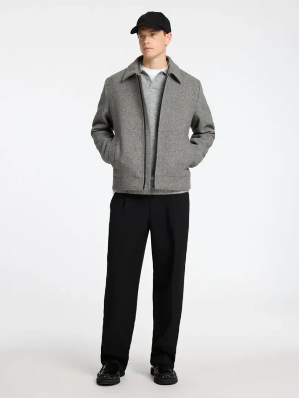 Overtøj>SELECTED LYNLÅS KORT JAKKE Grey