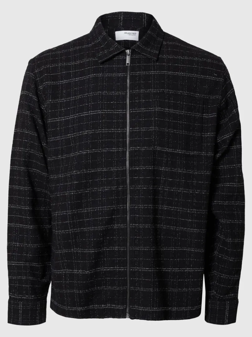 lynls_overshirt_0-1.webp Overtøj | Skjorter>SELECTED LYNLÅS OVERSHIRT Black