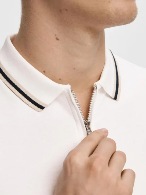 Poloer>SELECTED LYNLÅS POLO White