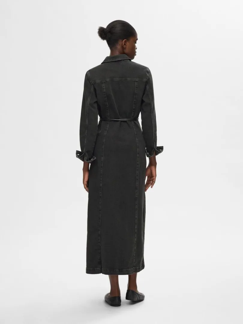 maxi_denimkjole_4.webp Kjoler>SELECTED MAXI DENIMKJOLE Black