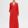 Kjoler>SELECTED MAXI SKJORTEKJOLE Red