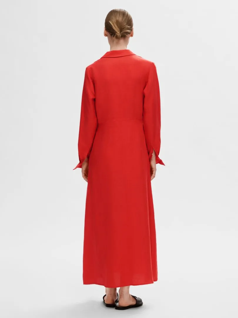 maxi_skjortekjole_4.webp Kjoler>SELECTED MAXI SKJORTEKJOLE Red