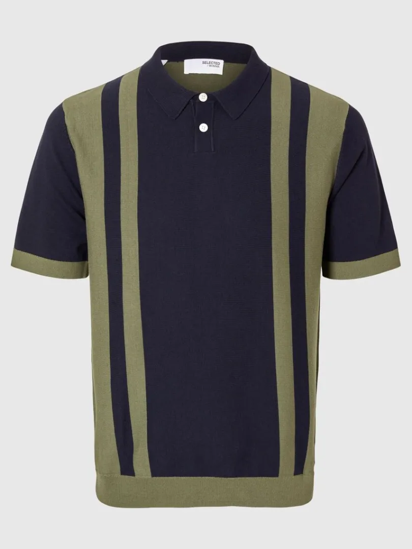 med_farveblokke_strikket__3-1.webp Poloer | Strik>SELECTED MED FARVEBLOKKE STRIKKET POLOSHIRT Blue